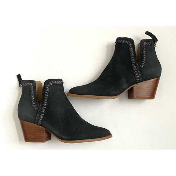 Dolce Vita Heeled Pointed Toe Suede Western Bootie Black Dark Gray Size 6.5 NEW - Picture 5 of 9